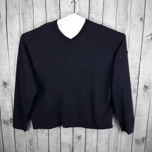 Tommy Bahama Navy Blue V-Neck Sweater Zip Pocket